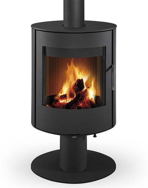 Ultime déclinaison de la gamme OVALIS, l'OVALIS T est dans cette version: pivotant à 360° vous offrant ainsi la possibilité de bénéficier de la vision du feu ou que vous le désiriez.

Il dispose d'un large foyer accueillant des bûches de 40 cm, d'une poignée en inox ventilée, d'une fermeture 3 points de la porte et d'une sole foyère massive en fonte.

Idéal pour les maisons 