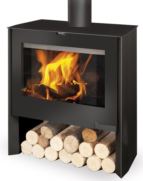 Le RIANO est un poêle à bois à haut rendement de combustion pour bûches de 50 cm. Il vous propose un foyer placé légèrement en hauteur de 50 cm fermé par une large porte afin de vous proposer une vision du feu confortable ainsi qu'un vaste bûcher ouvert en partie basse.

 L'appareil est disponible en finition tout acier noir, avec en option un plateau en pierre serpentine, ou un plateau disponible dans tous les coloris de céramique. 

La porte du foyer est également disponible en finition argent ou noir.